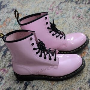 Dr. Martens Glossy Pink Combat Boots